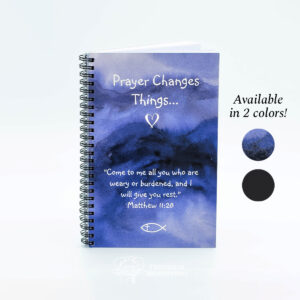 Prayer Changes Things Journal in Blue or Black